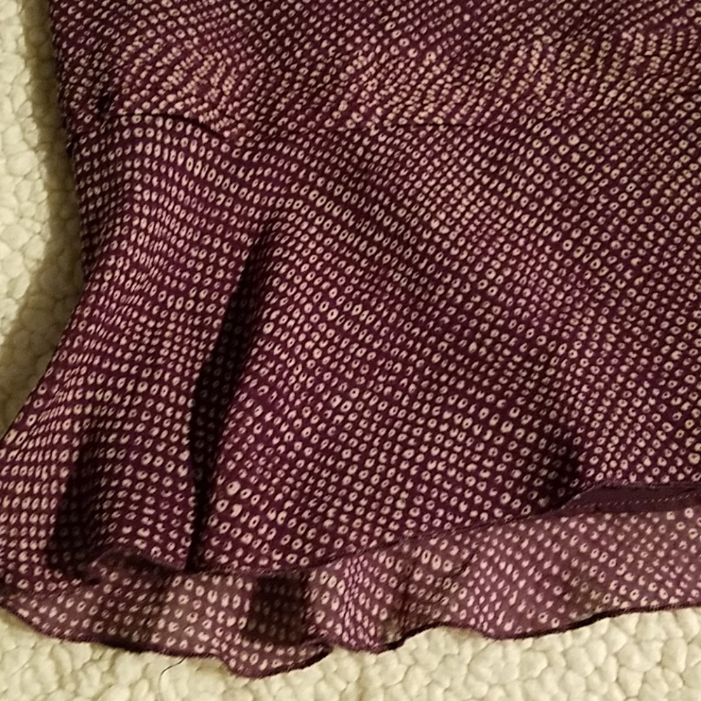Ann Taylor Plum & Cream Ruffle Skirt Sz 10 - Picture 5 of 7